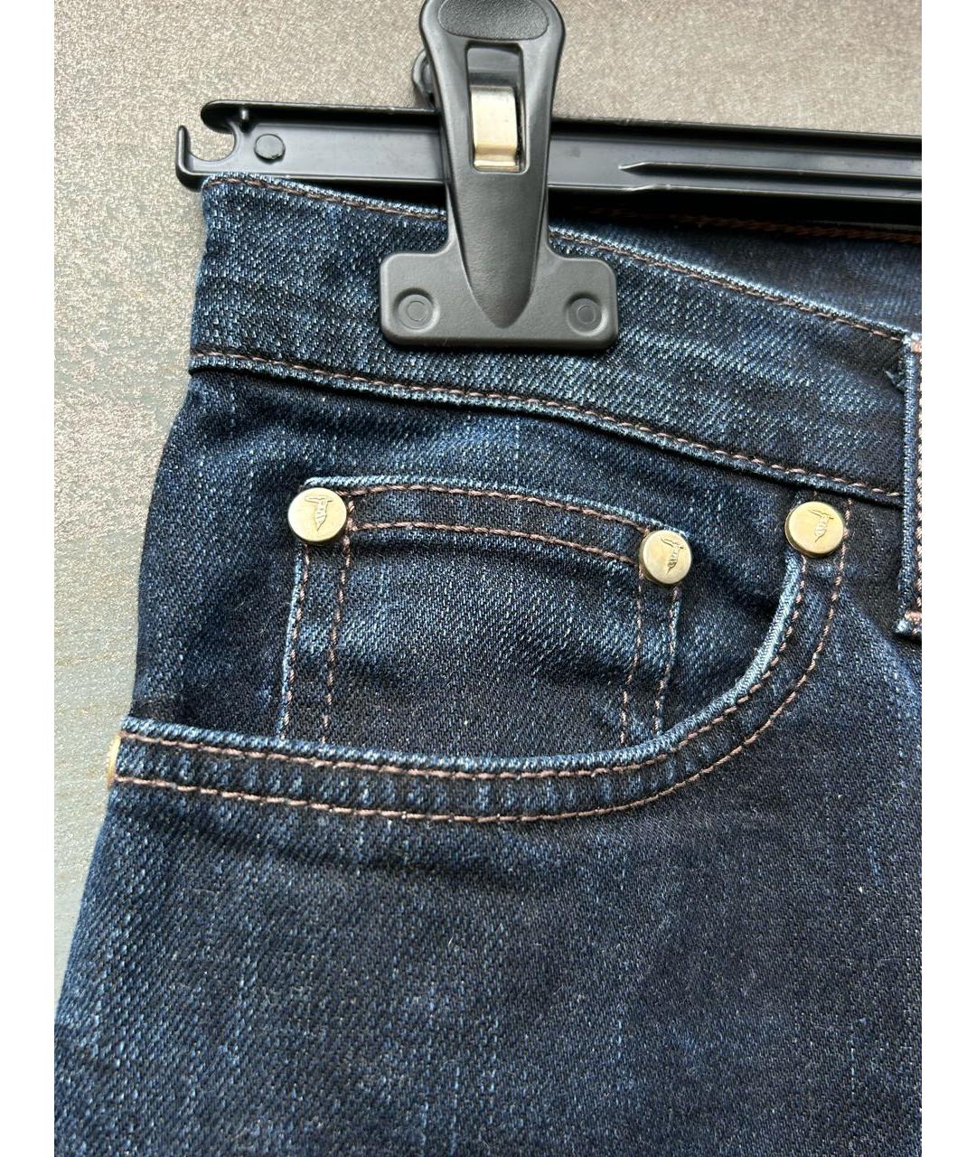 TRUSSARDI Темно-синие прямые джинсы, фото 5