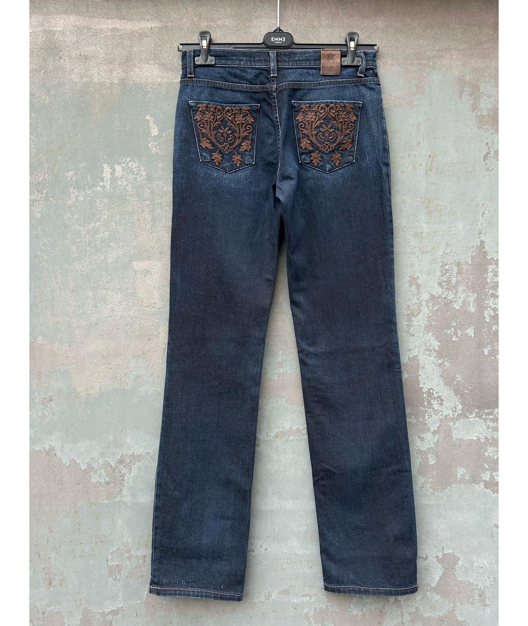 TRUSSARDI Темно-синие прямые джинсы, фото 6