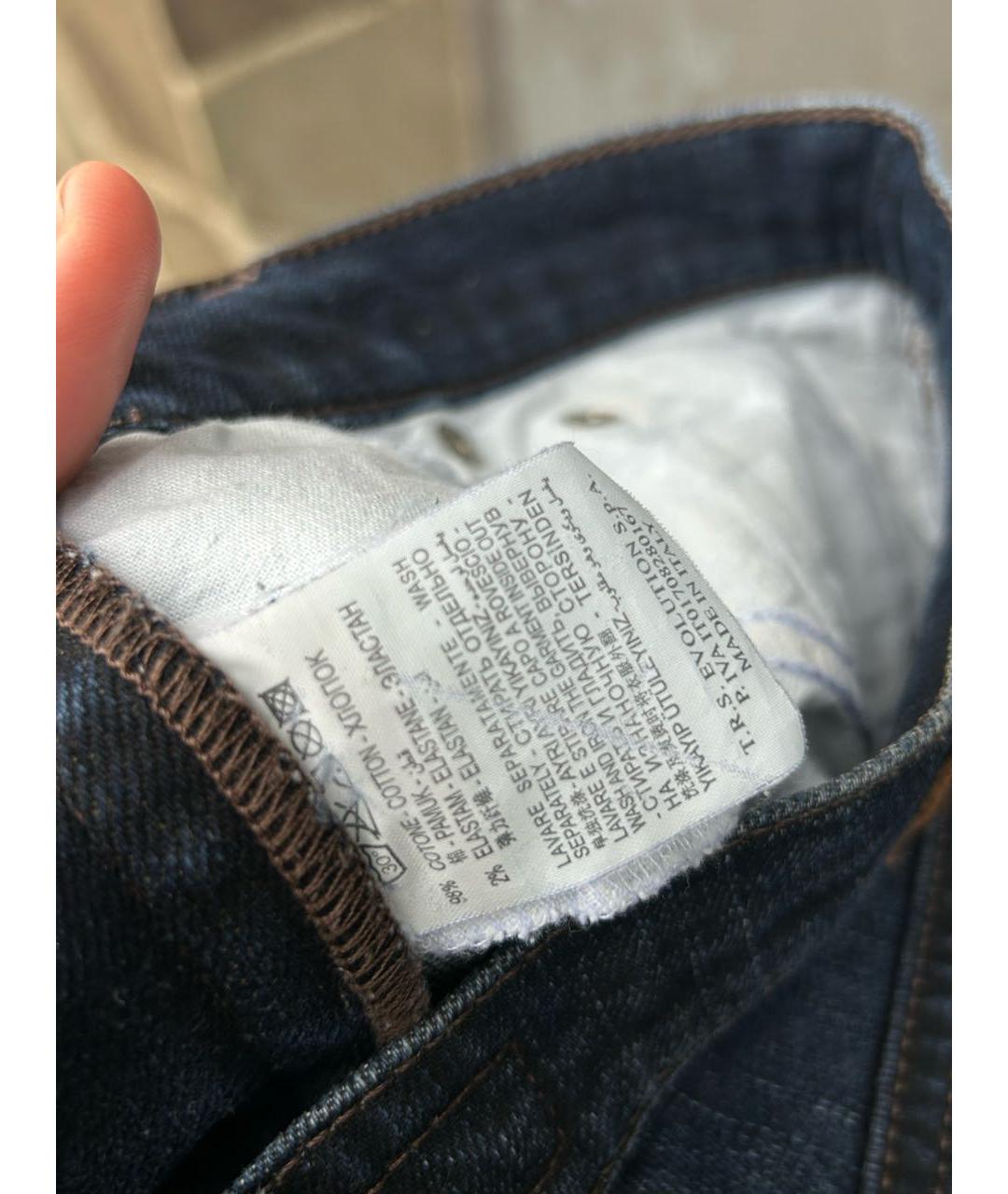 TRUSSARDI Темно-синие прямые джинсы, фото 4