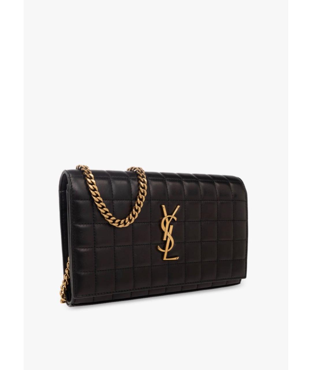 SAINT LAURENT Черная кожаная сумка через плечо, фото 4