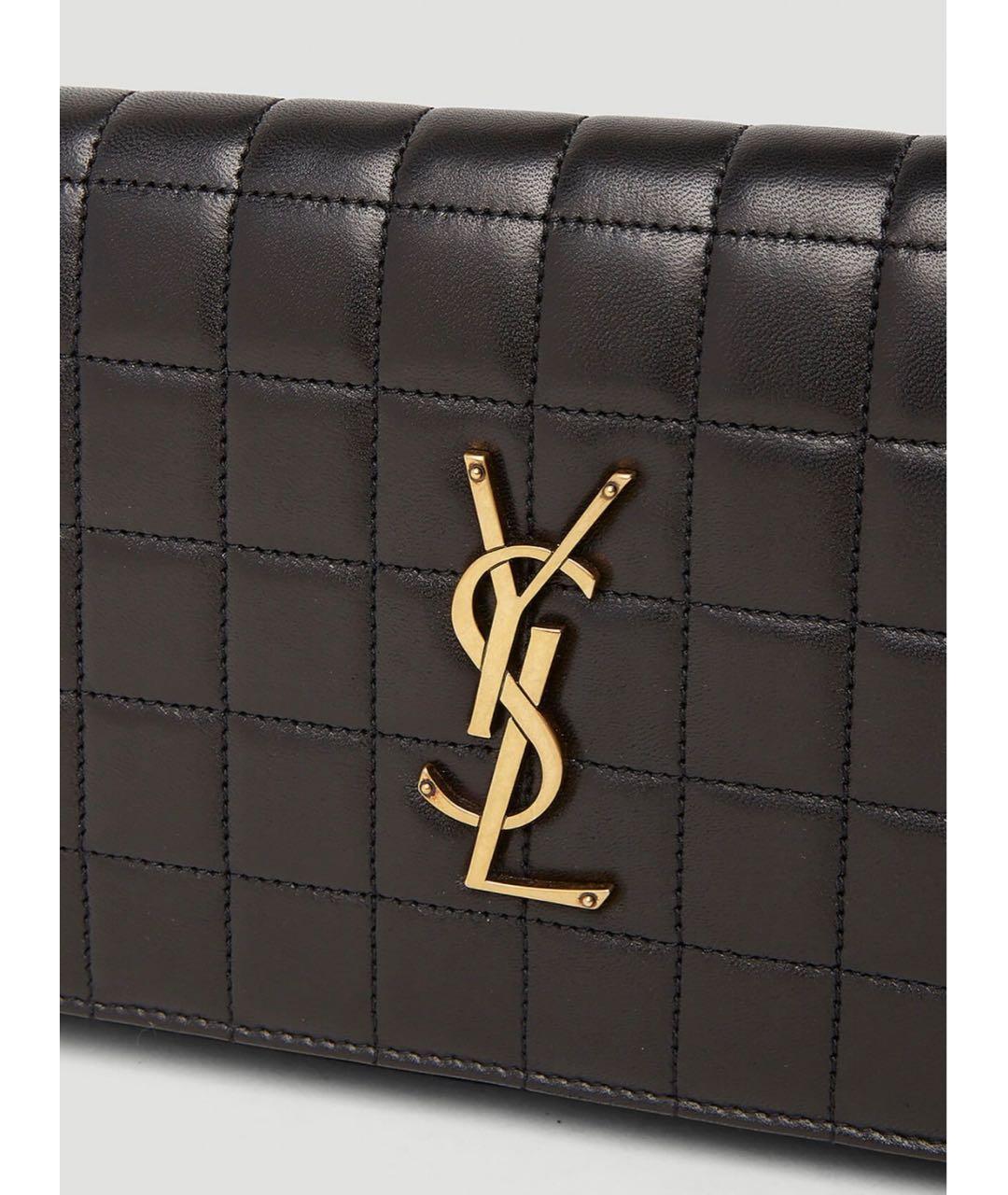 SAINT LAURENT Черная кожаная сумка через плечо, фото 3