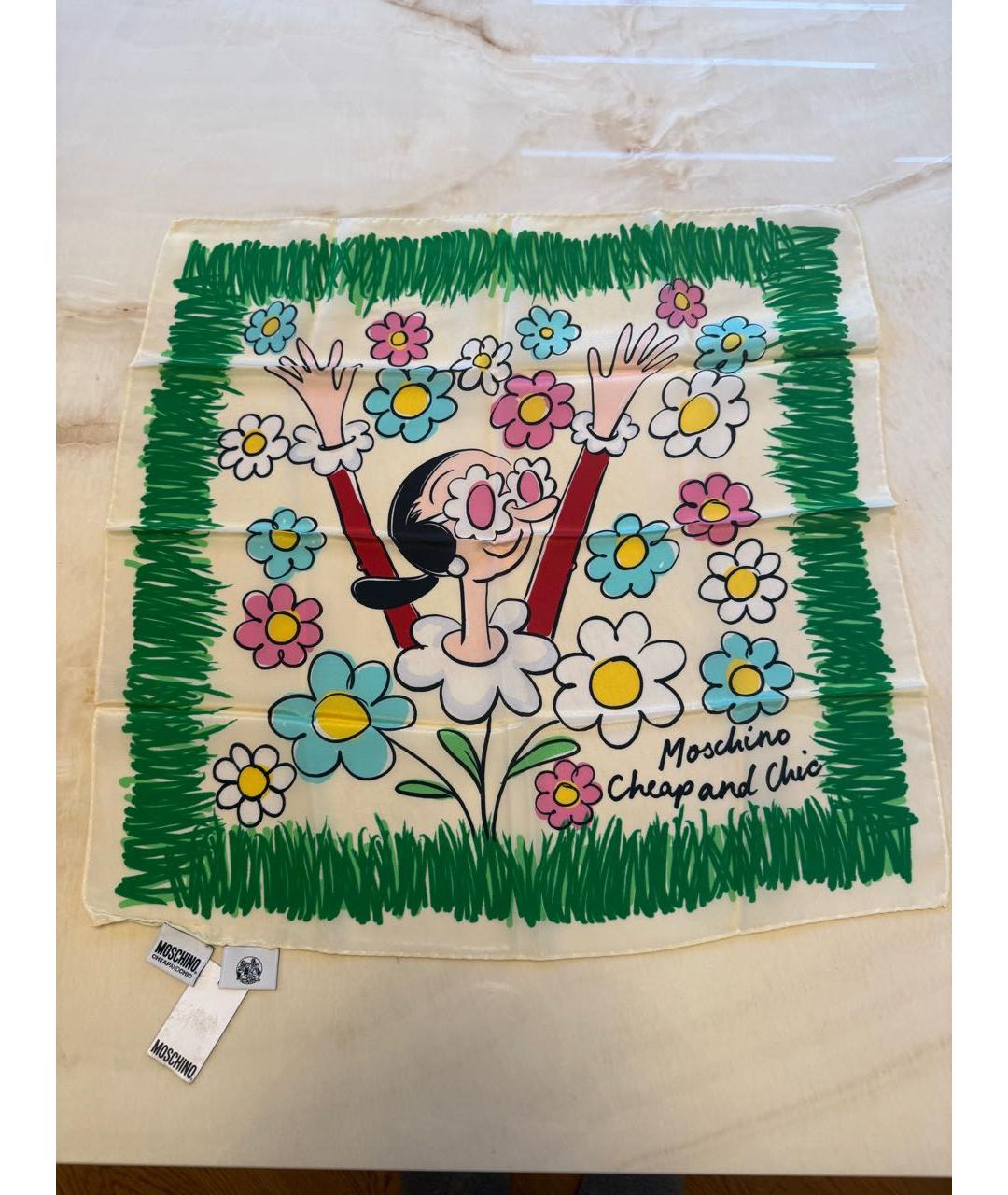 LOVE MOSCHINO Мульти шелковый платок, фото 8