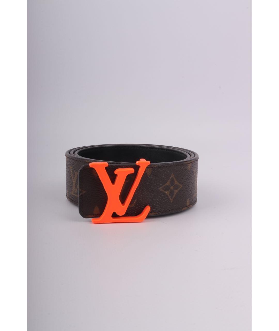 LOUIS VUITTON Коричневый кожаный ремень, фото 6
