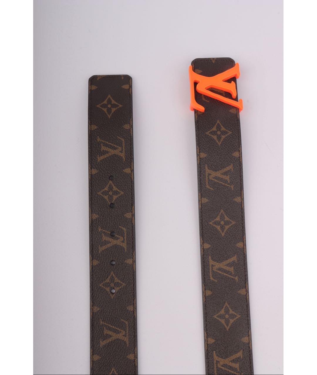 LOUIS VUITTON Коричневый кожаный ремень, фото 5