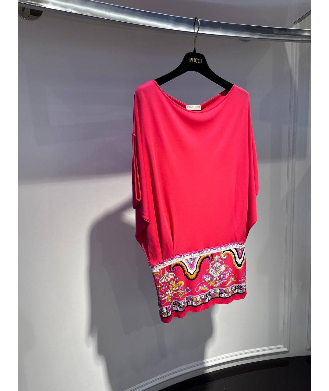 EMILIO PUCCI Розовая вискозная футболка, фото 2