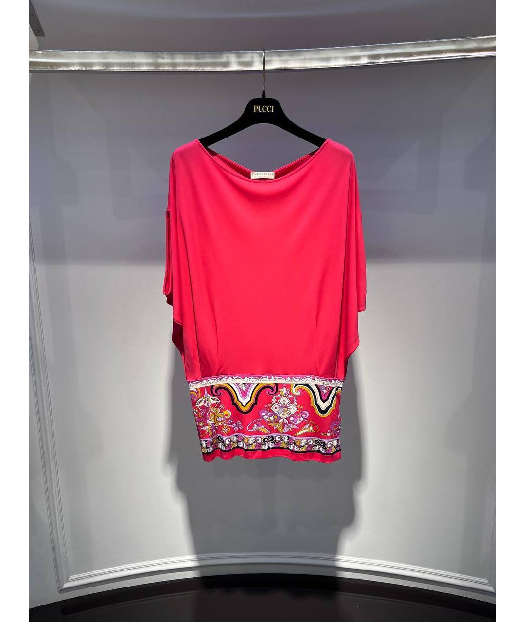 EMILIO PUCCI Розовая вискозная футболка, фото 4