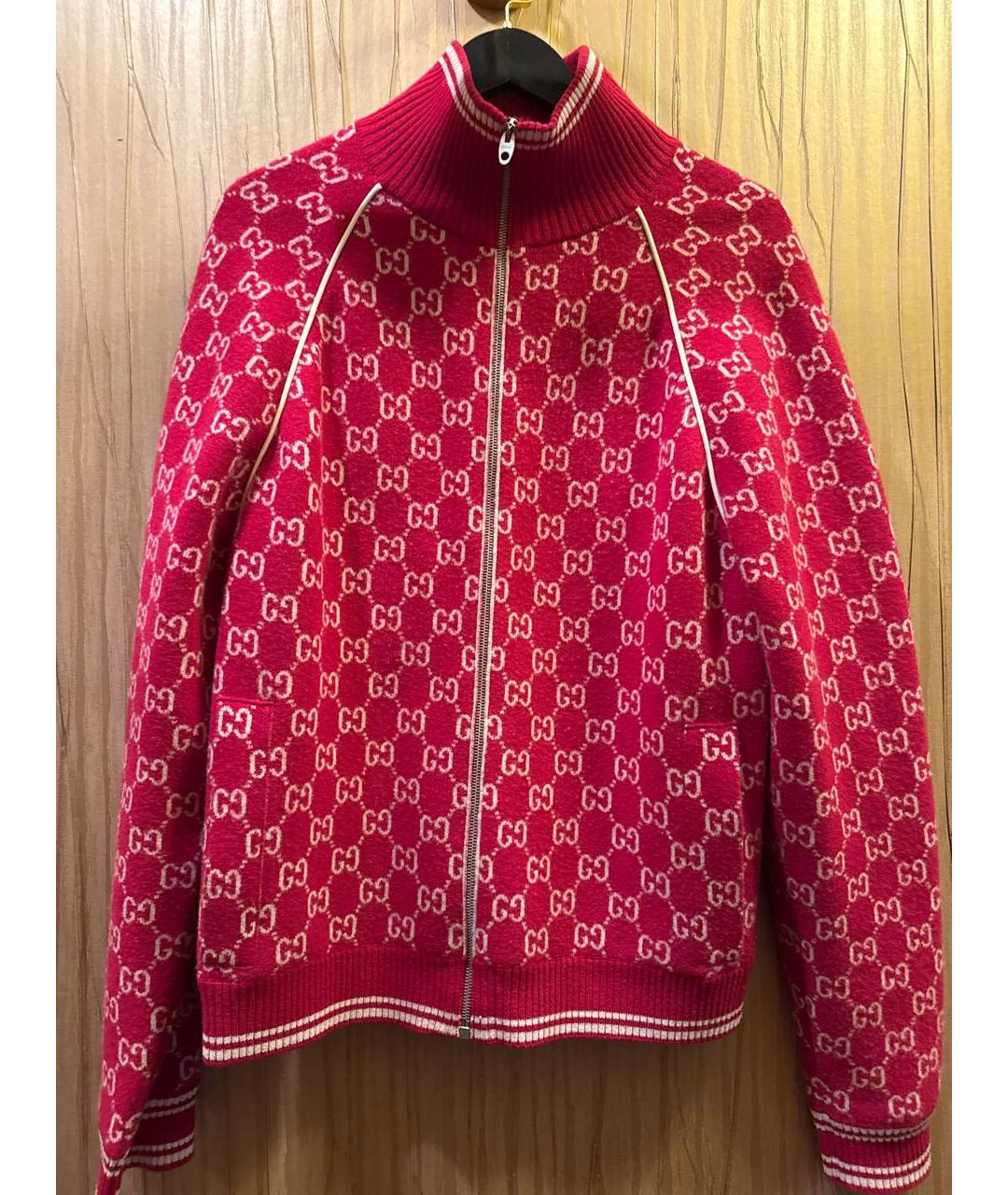GUCCI Красный шерстяной кардиган, фото 9