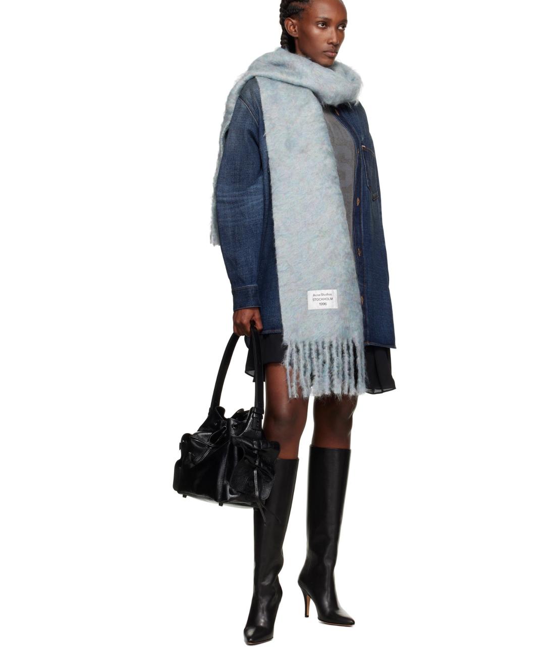 ACNE STUDIOS Голубой шарф, фото 2