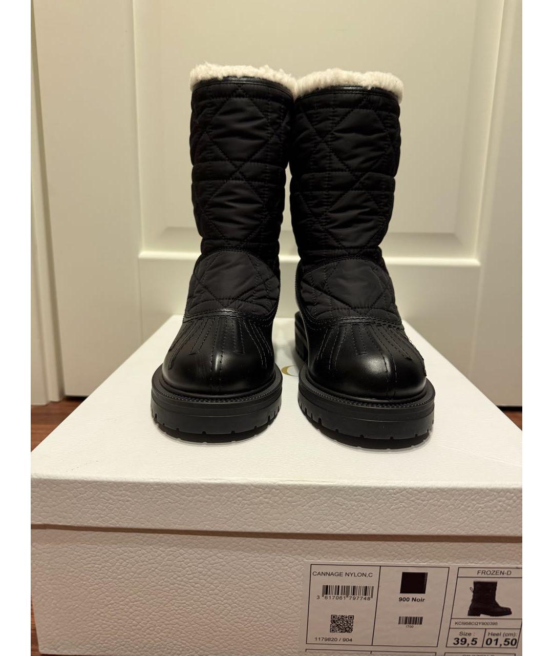 CHRISTIAN DIOR Черные текстильные сапоги, фото 2