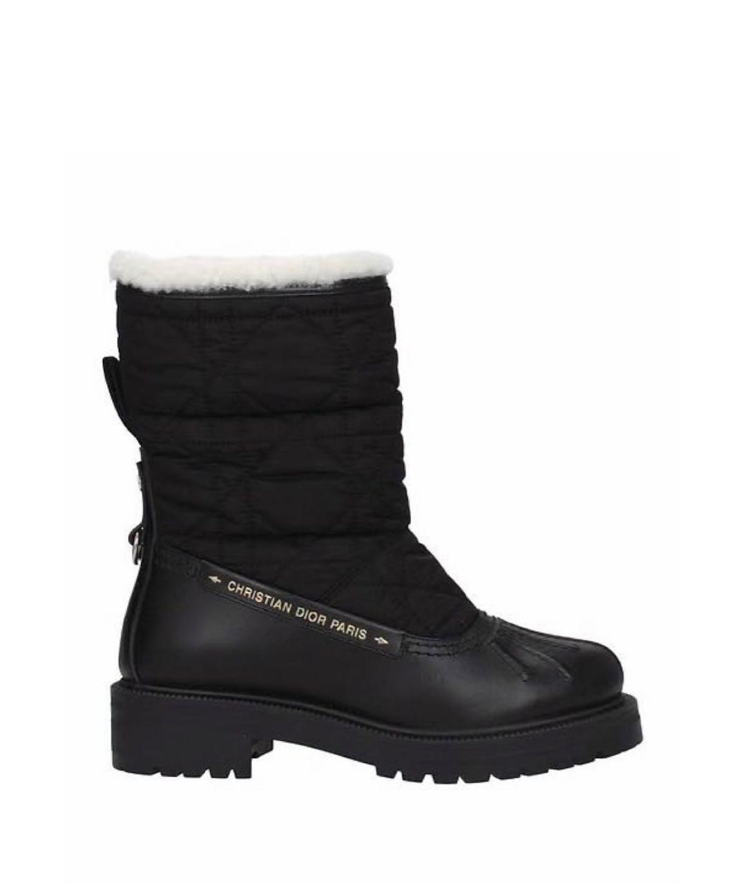 CHRISTIAN DIOR Черные текстильные сапоги, фото 1