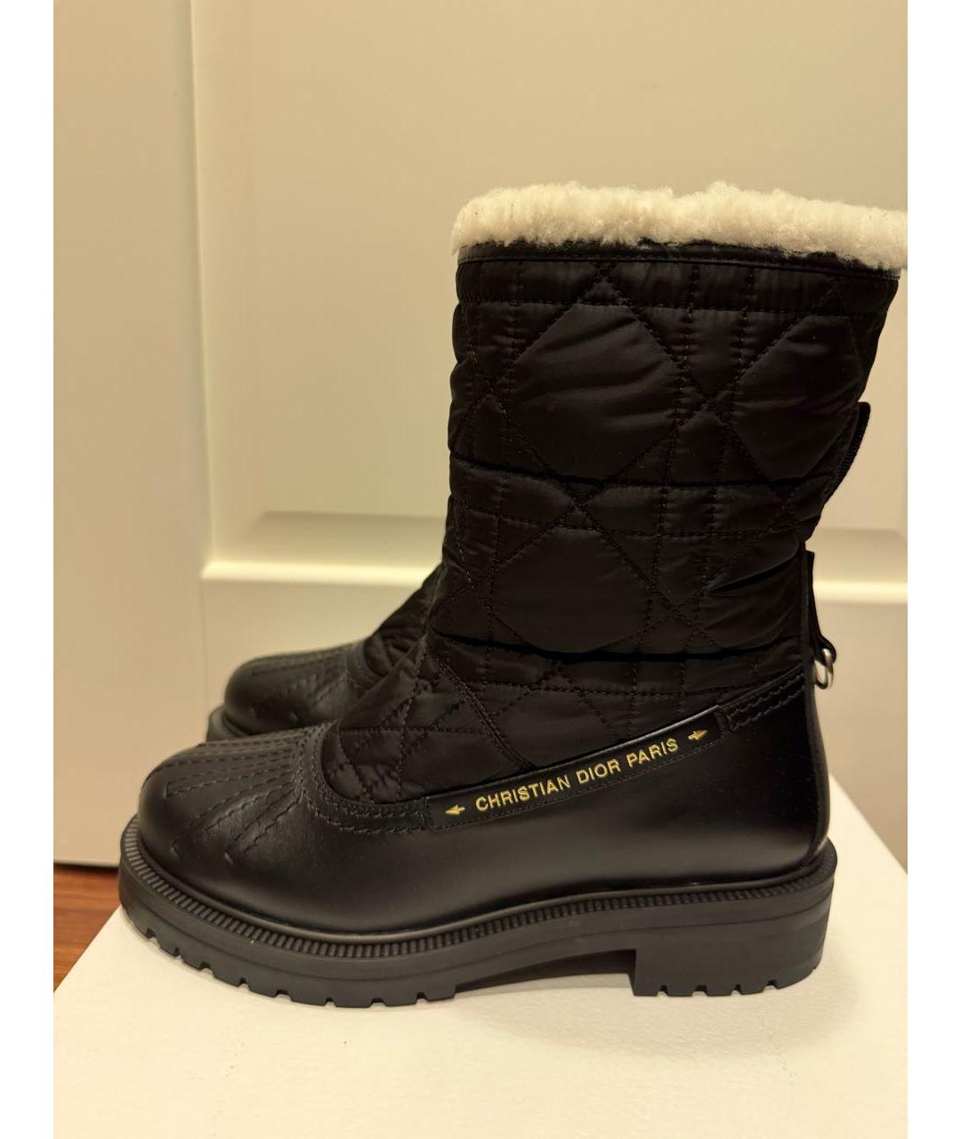 CHRISTIAN DIOR Черные текстильные сапоги, фото 5