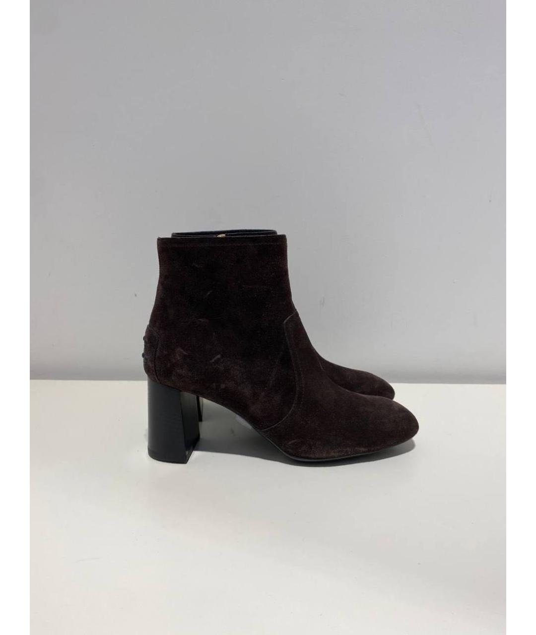 TOD'S Коричневые замшевые ботинки, фото 4