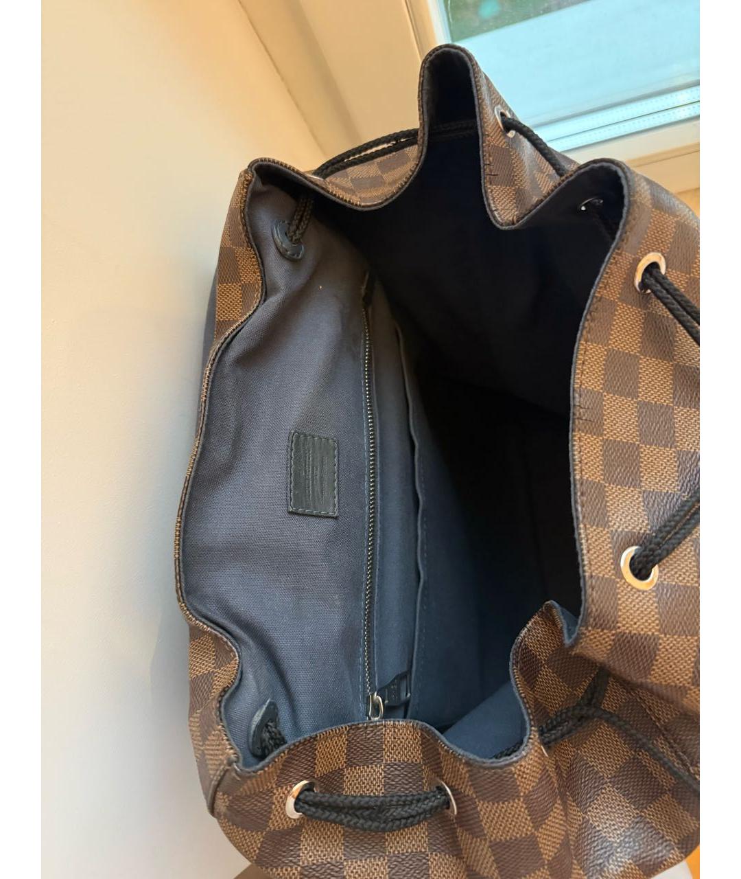 LOUIS VUITTON Коричневый кожаный рюкзак, фото 4