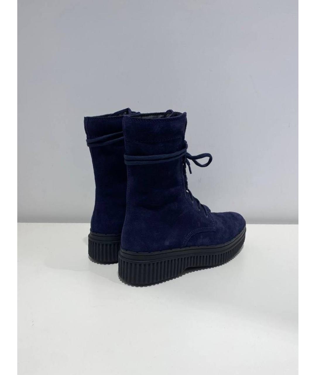 TOD'S Темно-синие замшевые ботинки, фото 3