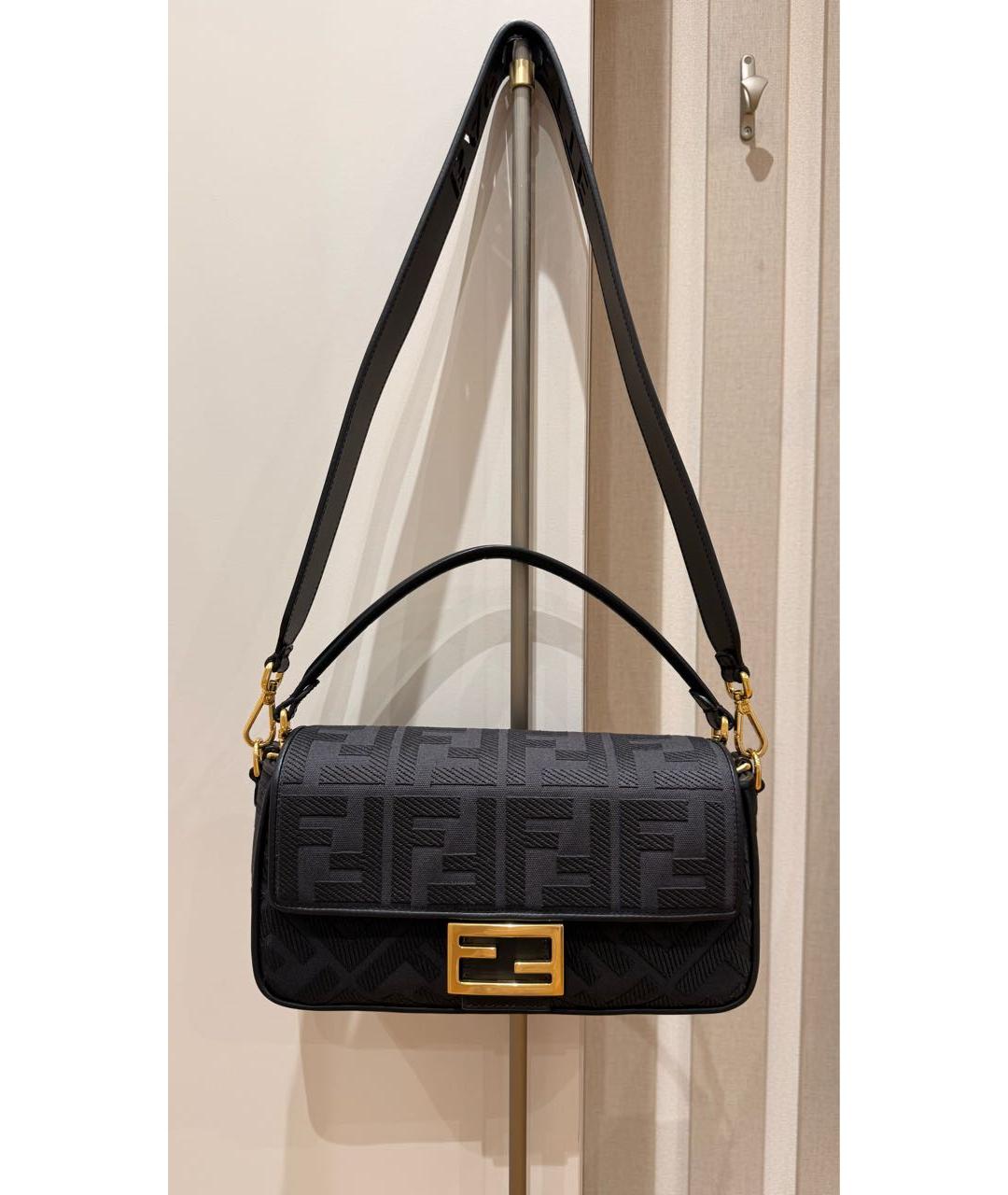FENDI Черная сумка с короткими ручками, фото 7