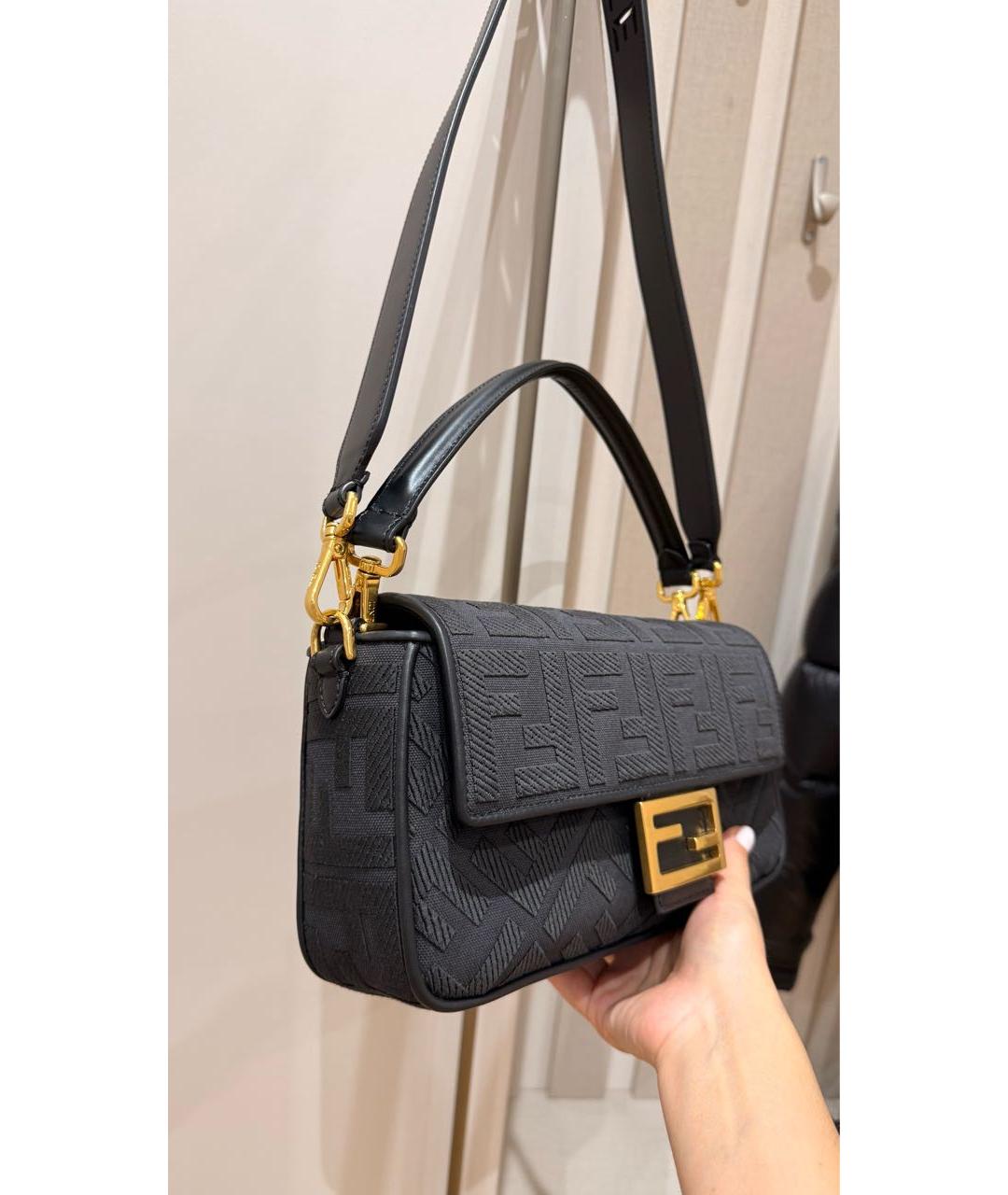 FENDI Черная сумка с короткими ручками, фото 5
