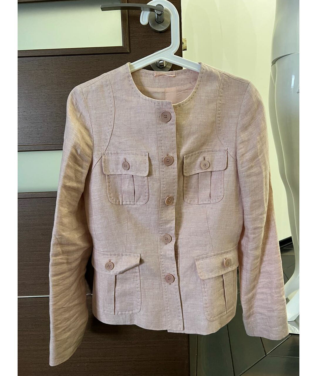 MAX MARA Розовый льняной жакет/пиджак, фото 5