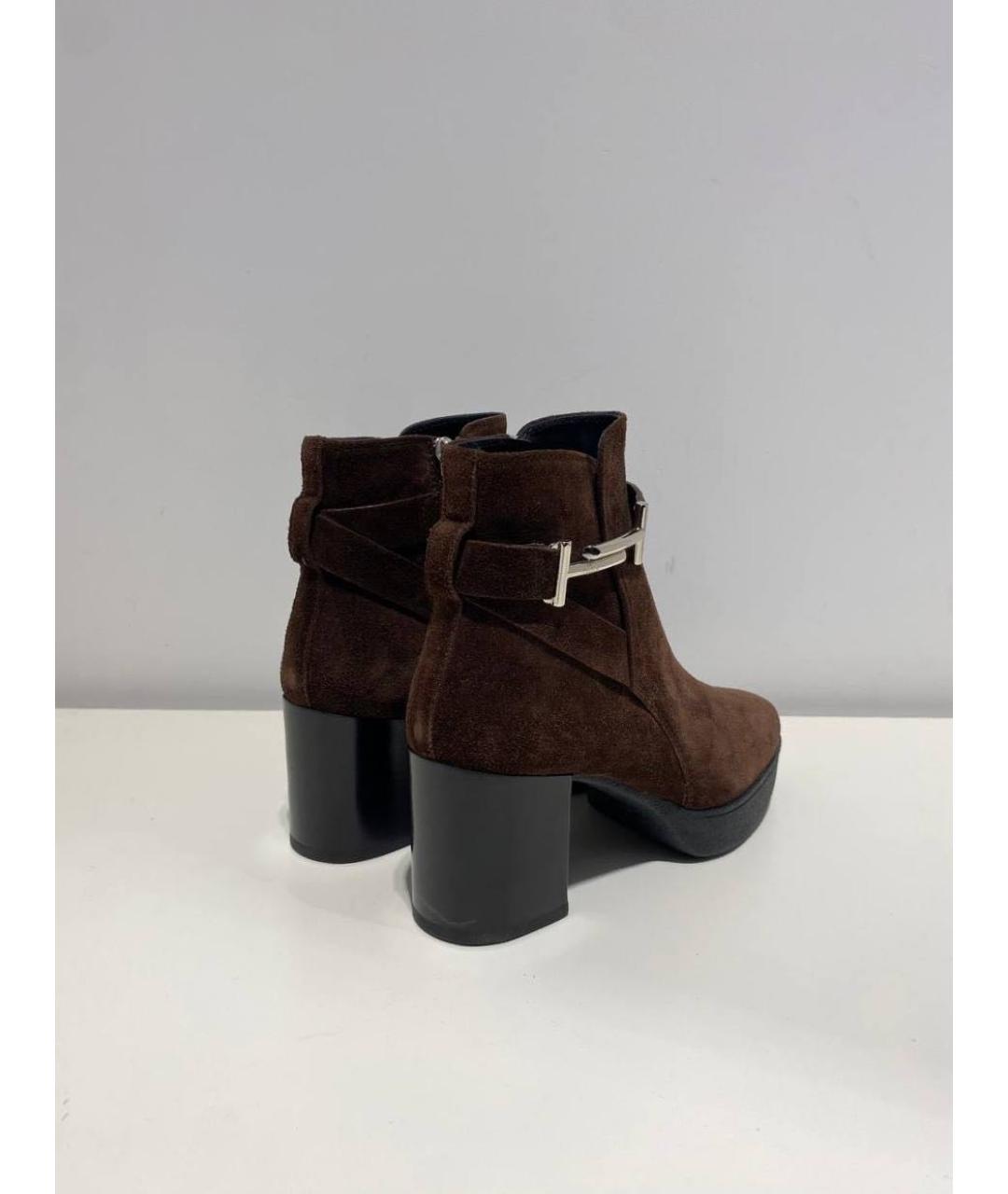 TOD'S Коричневые замшевые ботильоны, фото 3
