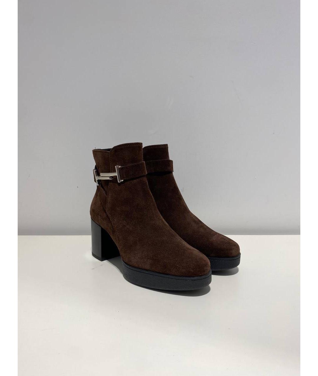 TOD'S Коричневые замшевые ботильоны, фото 2