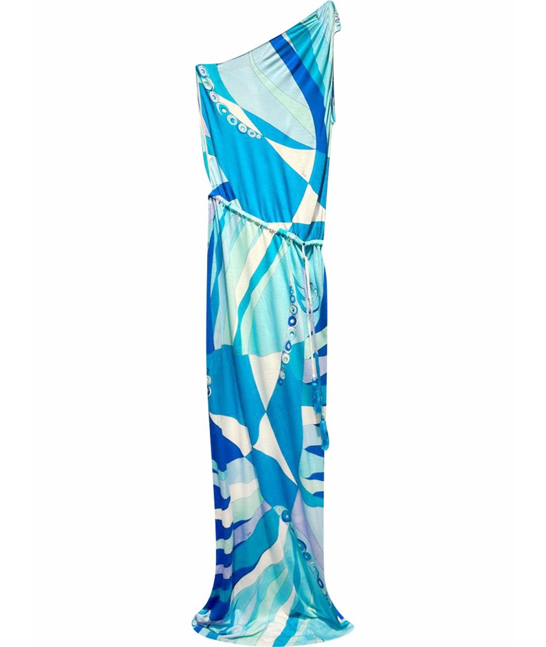 EMILIO PUCCI Голубое хлопковое вечернее платье, фото 1