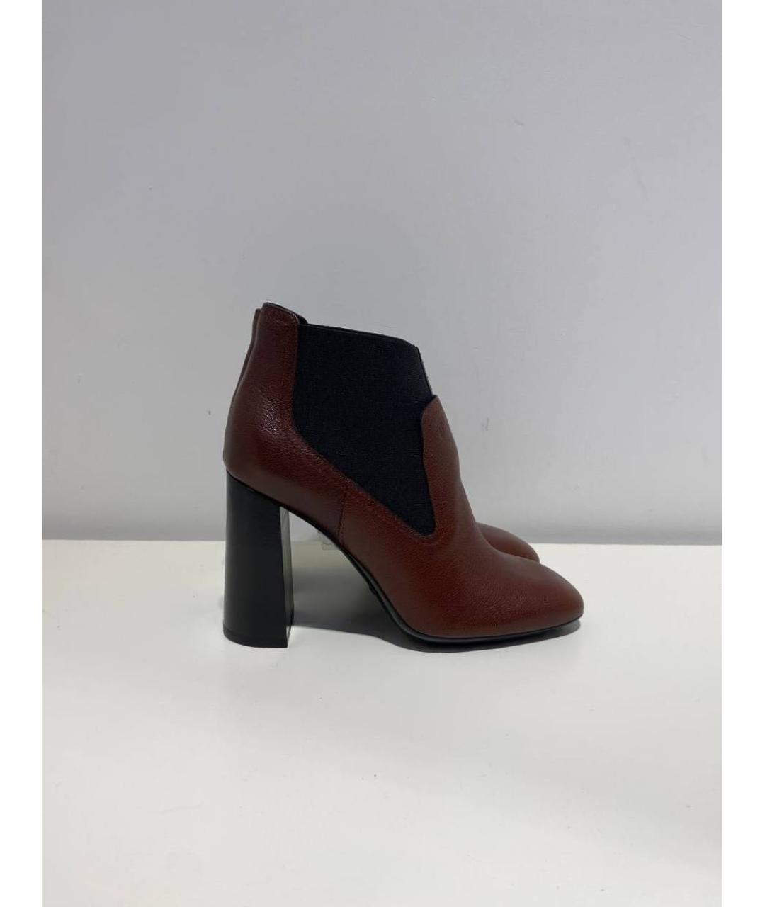 TOD'S Бордовые кожаные ботинки, фото 4