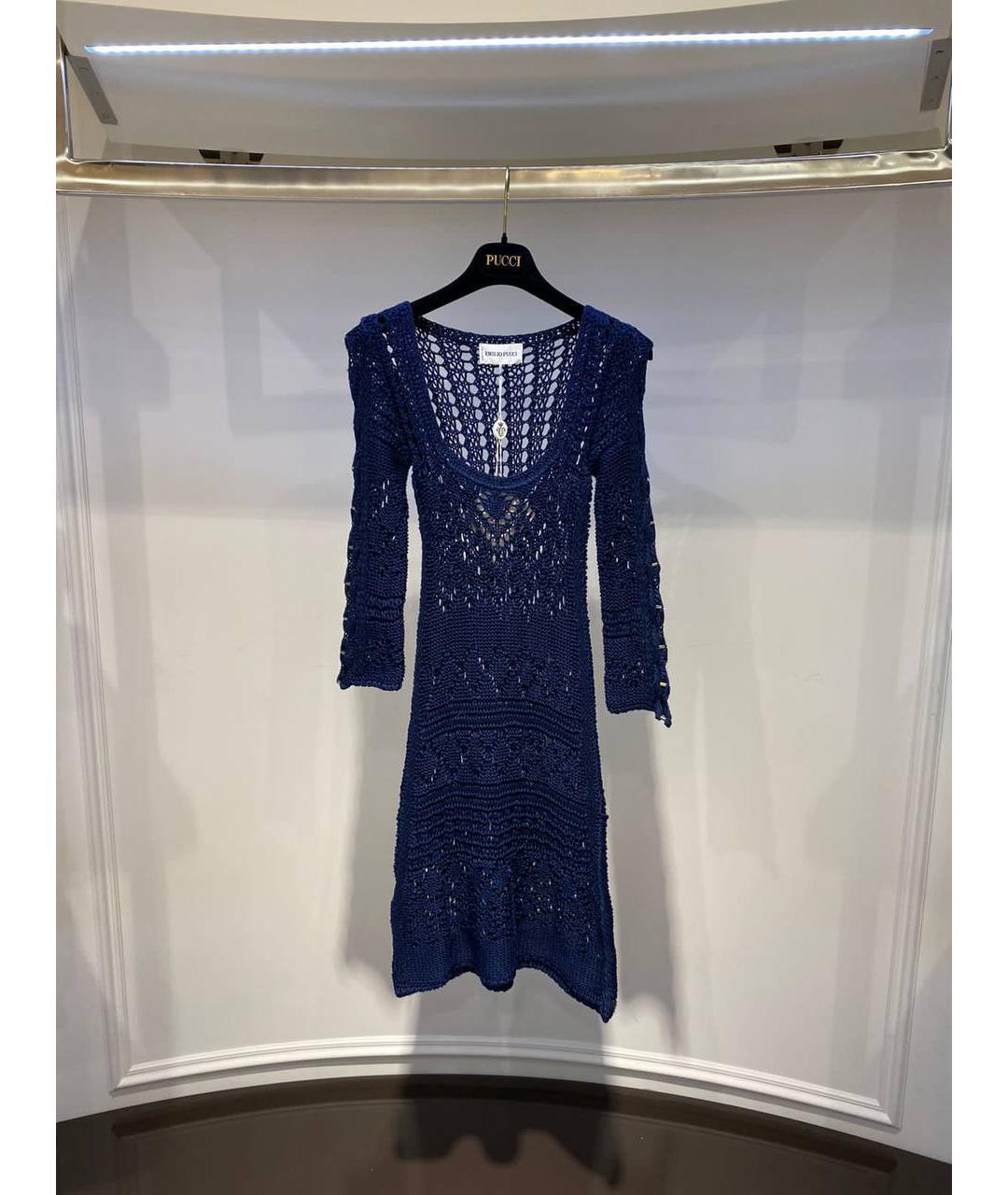 EMILIO PUCCI Синее хлопковое платье, фото 4