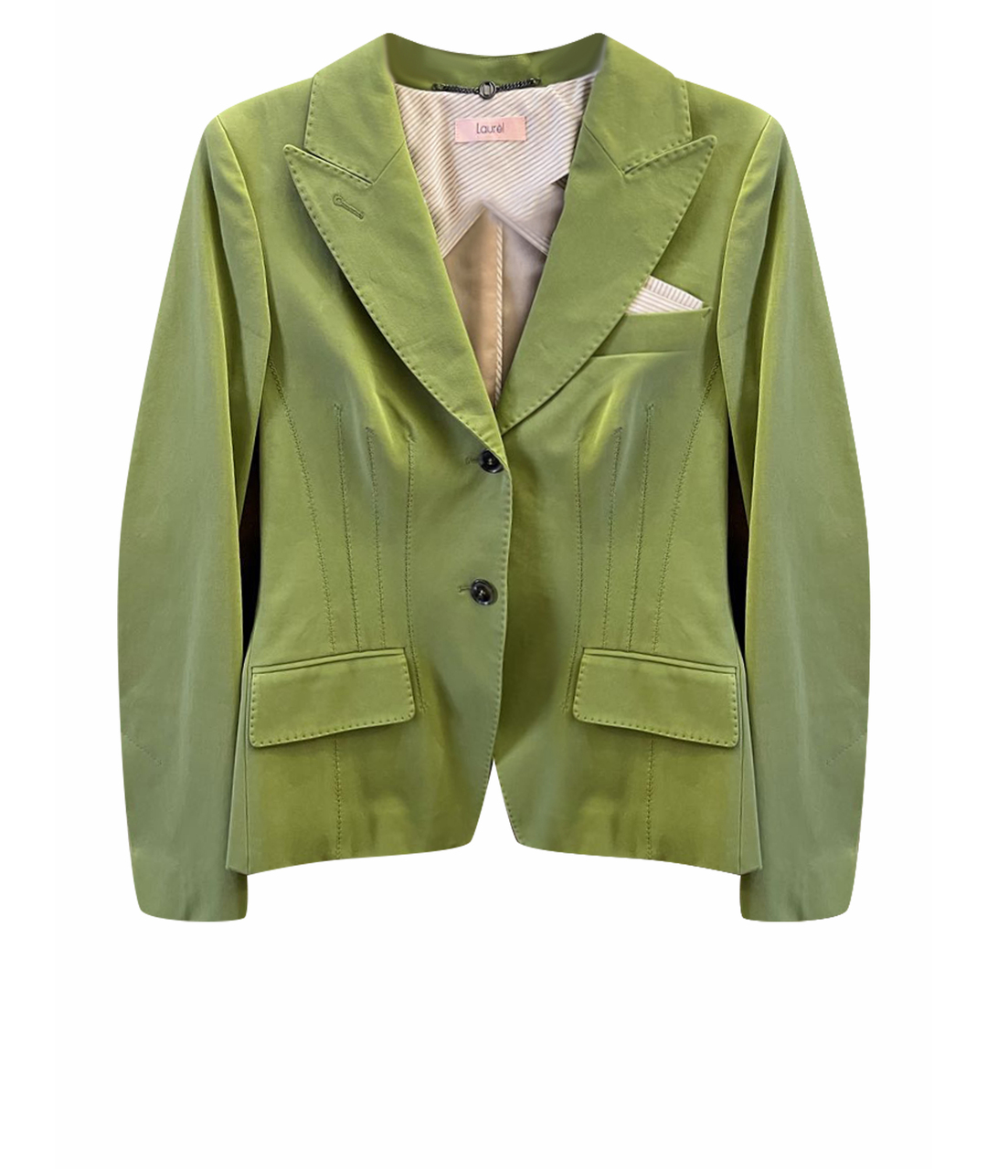 LAUREL Зеленый хлопко-эластановый жакет/пиджак, фото 1