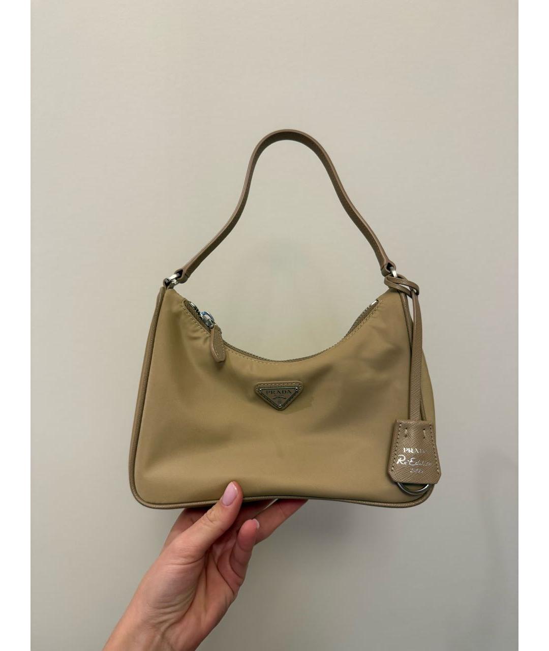 PRADA Бежевая сумка с короткими ручками, фото 7