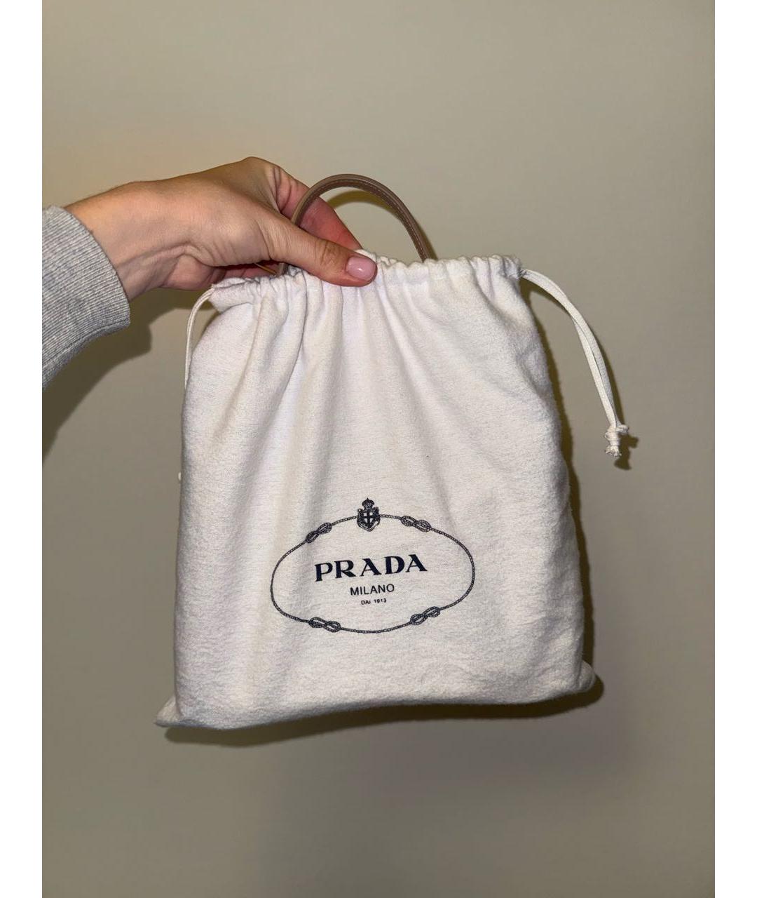 PRADA Бежевая сумка с короткими ручками, фото 6