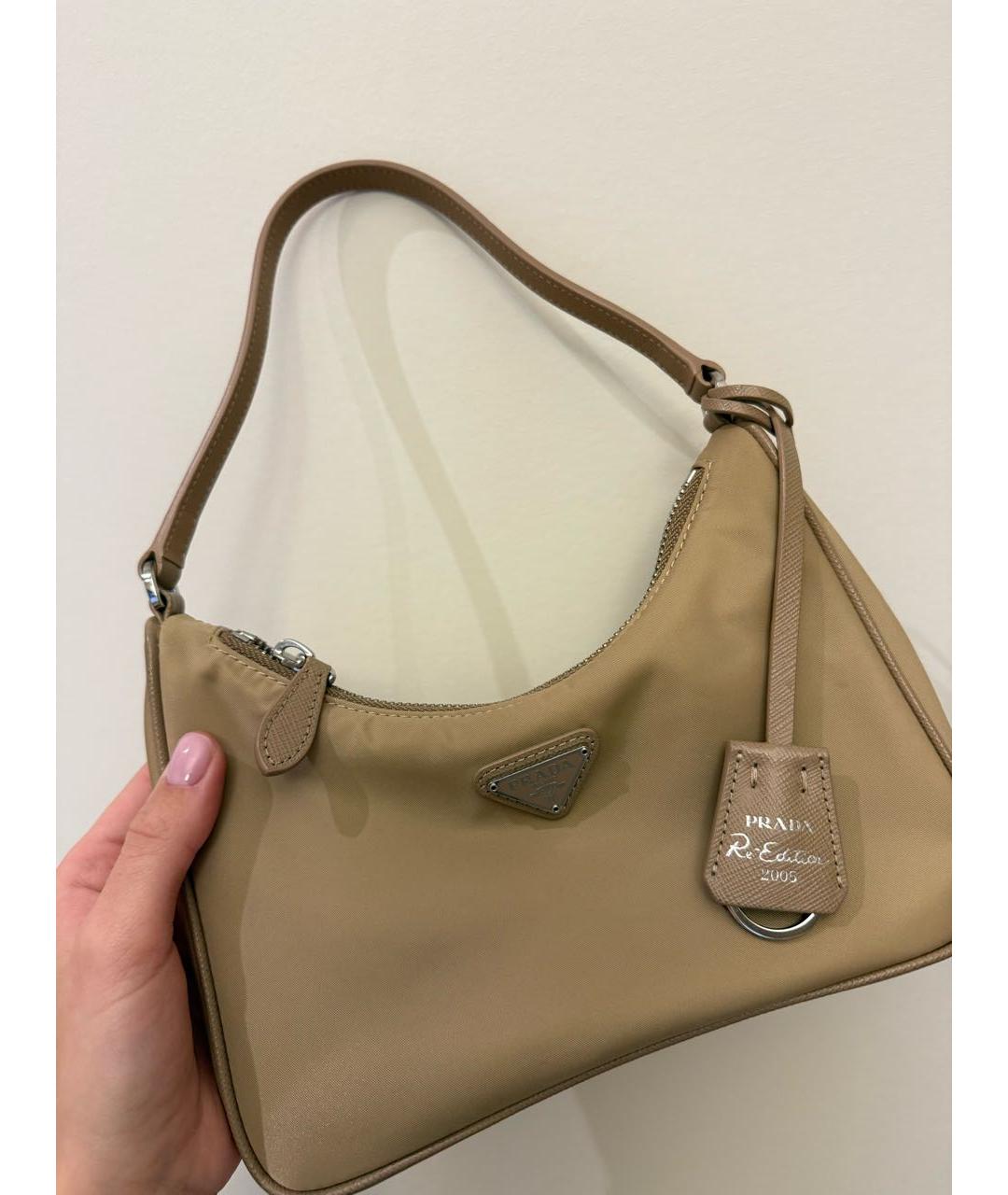 PRADA Бежевая сумка с короткими ручками, фото 2