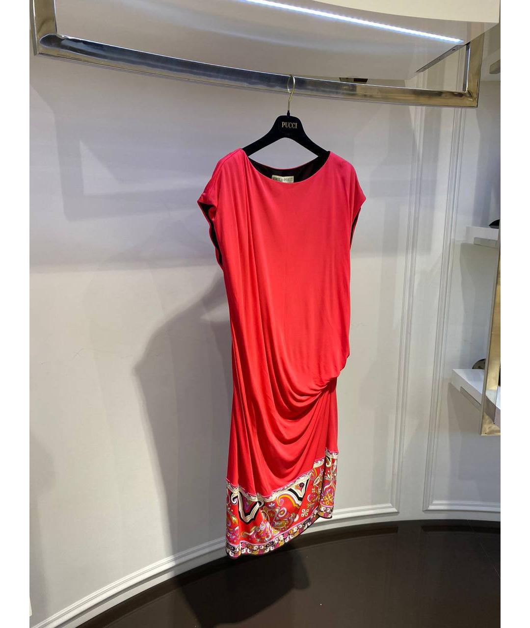 EMILIO PUCCI Красное вискозное платье, фото 2
