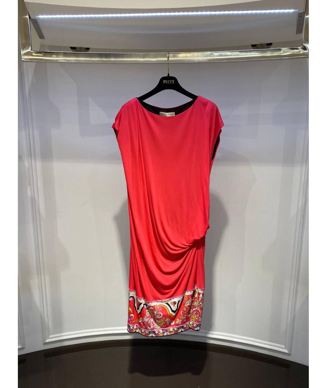 EMILIO PUCCI Красное вискозное платье, фото 4