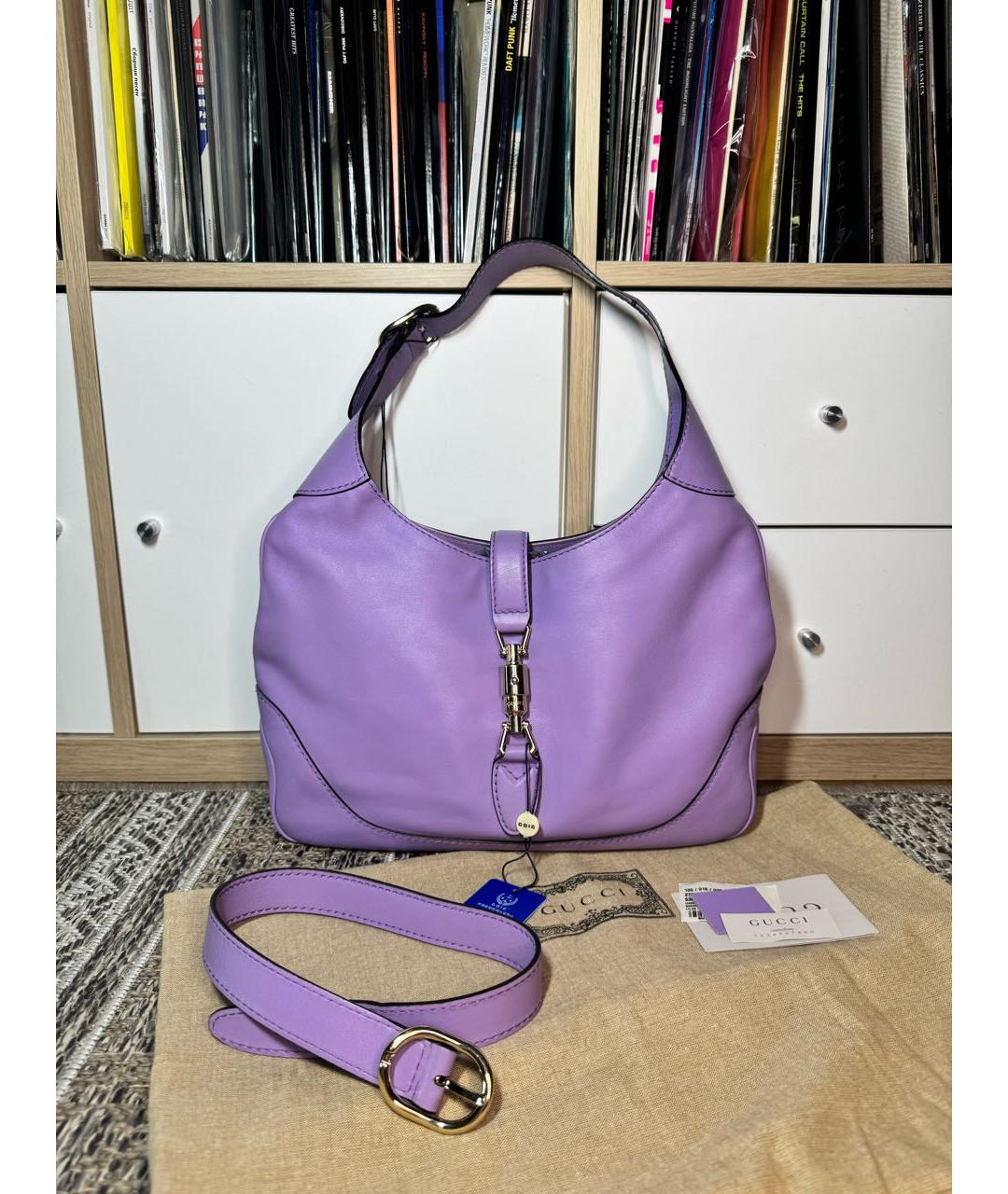 GUCCI Фиолетовая кожаная сумка через плечо, фото 2