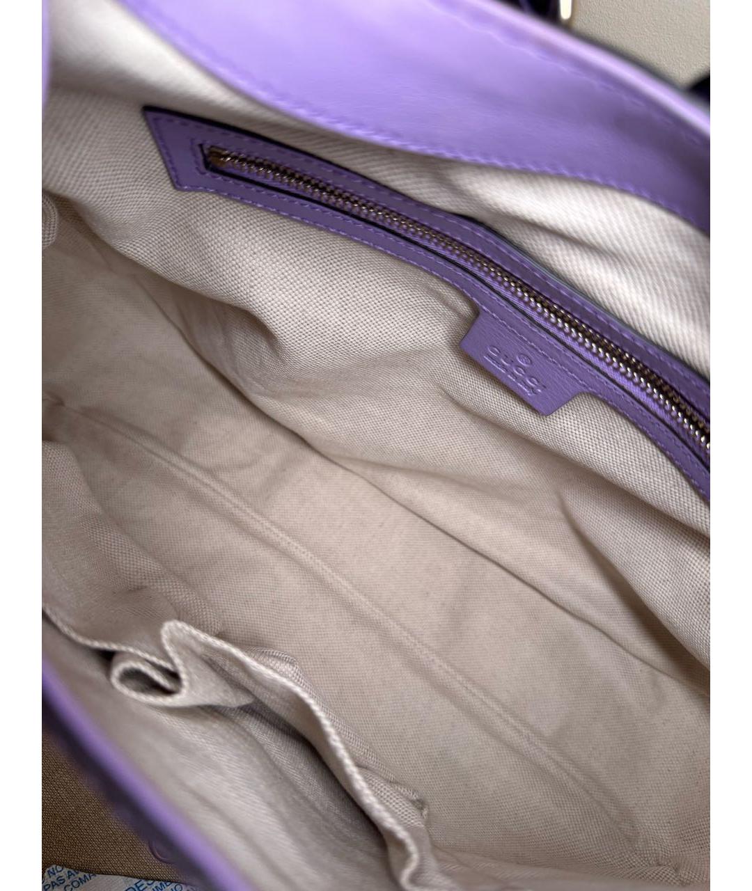 GUCCI Фиолетовая кожаная сумка через плечо, фото 3