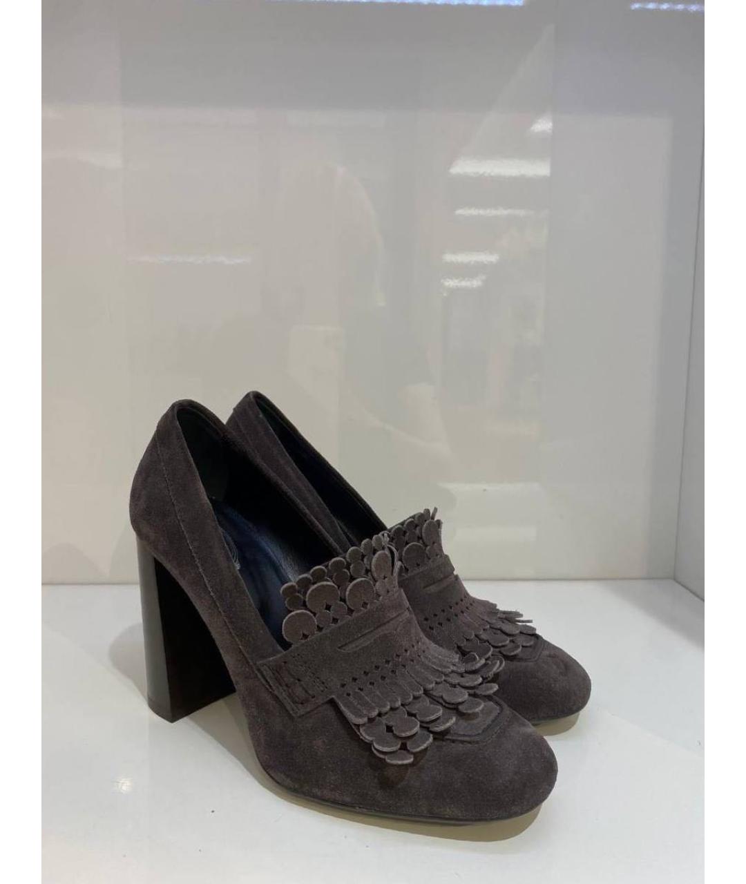 TOD'S Антрацитовые замшевые туфли, фото 2