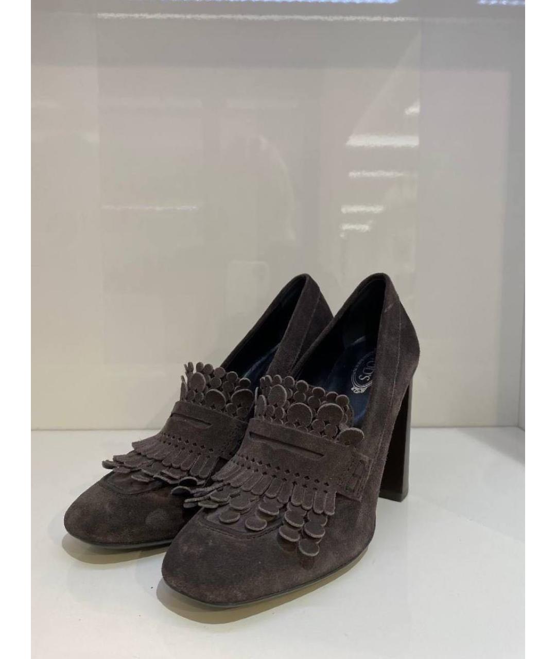 TOD'S Антрацитовые замшевые туфли, фото 3