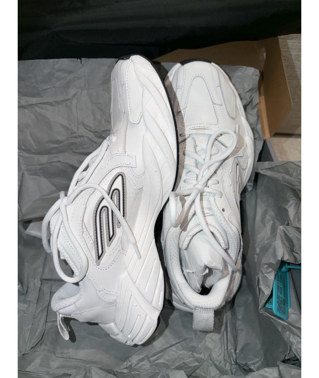 BALENCIAGA Белые кожаные низкие кроссовки / кеды, фото 8