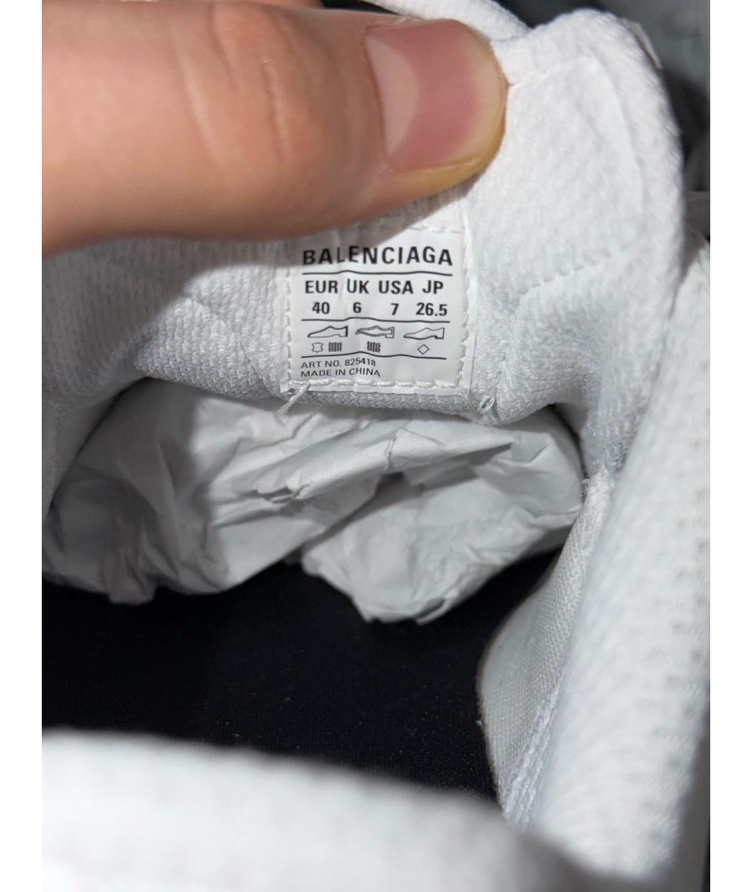 BALENCIAGA Белые кожаные низкие кроссовки / кеды, фото 7