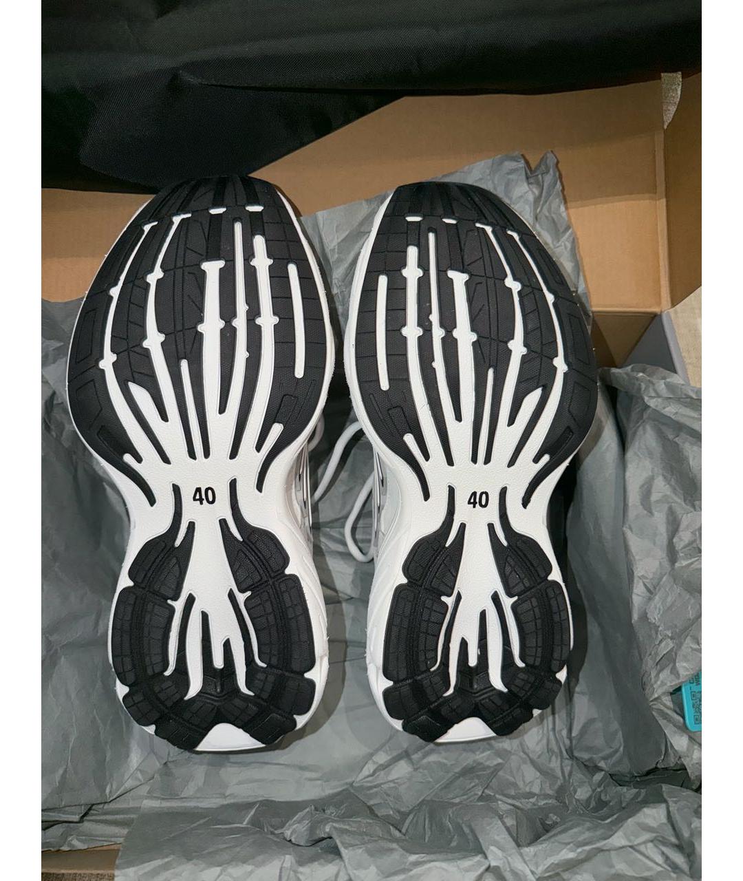 BALENCIAGA Белые кожаные низкие кроссовки / кеды, фото 6