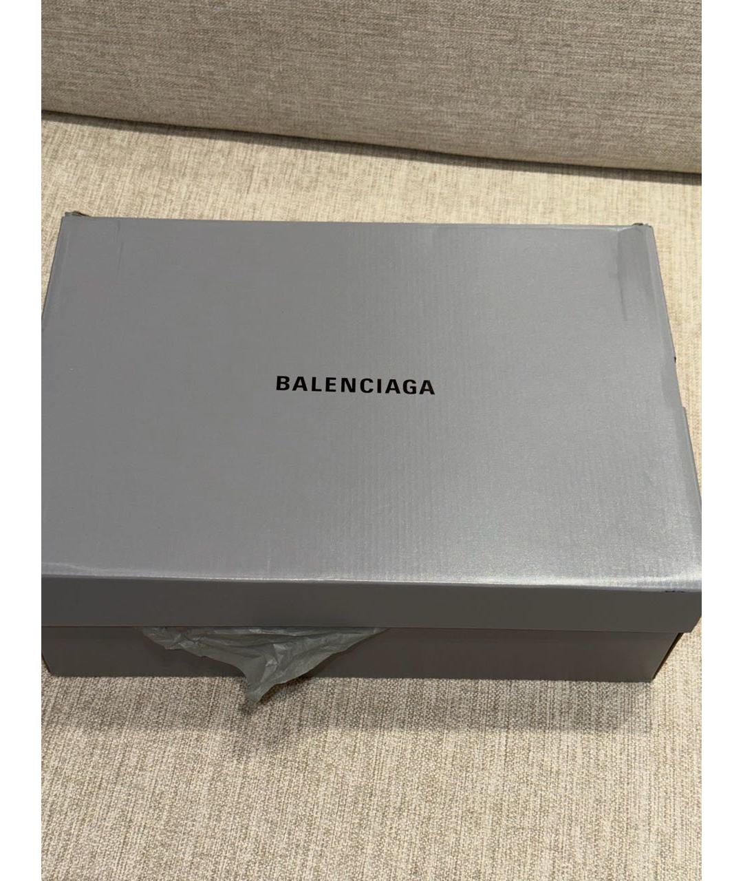 BALENCIAGA Белые кожаные низкие кроссовки / кеды, фото 5