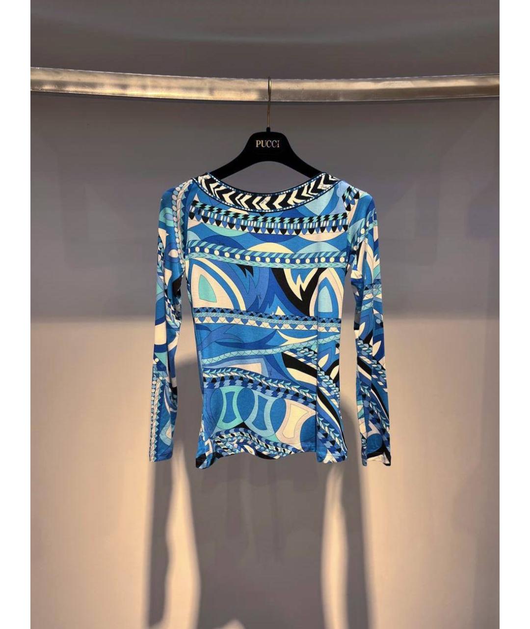 EMILIO PUCCI Голубая хлопковая водолазка, фото 4