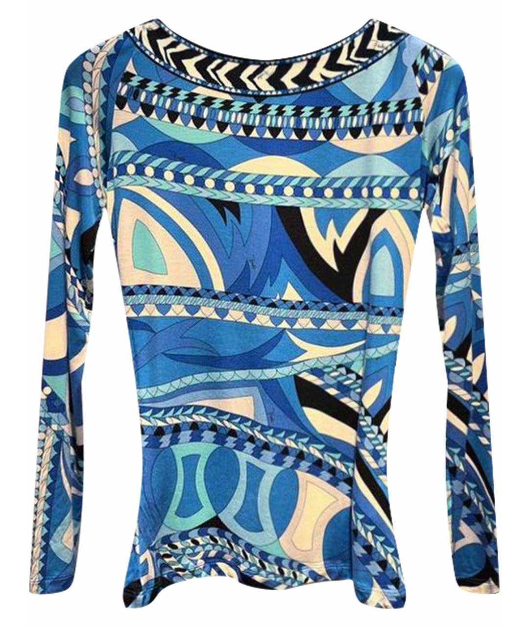 EMILIO PUCCI Голубая хлопковая водолазка, фото 1