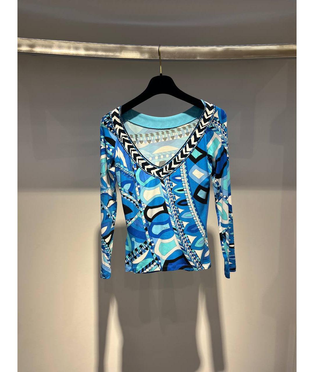 EMILIO PUCCI Голубая хлопковая водолазка, фото 3