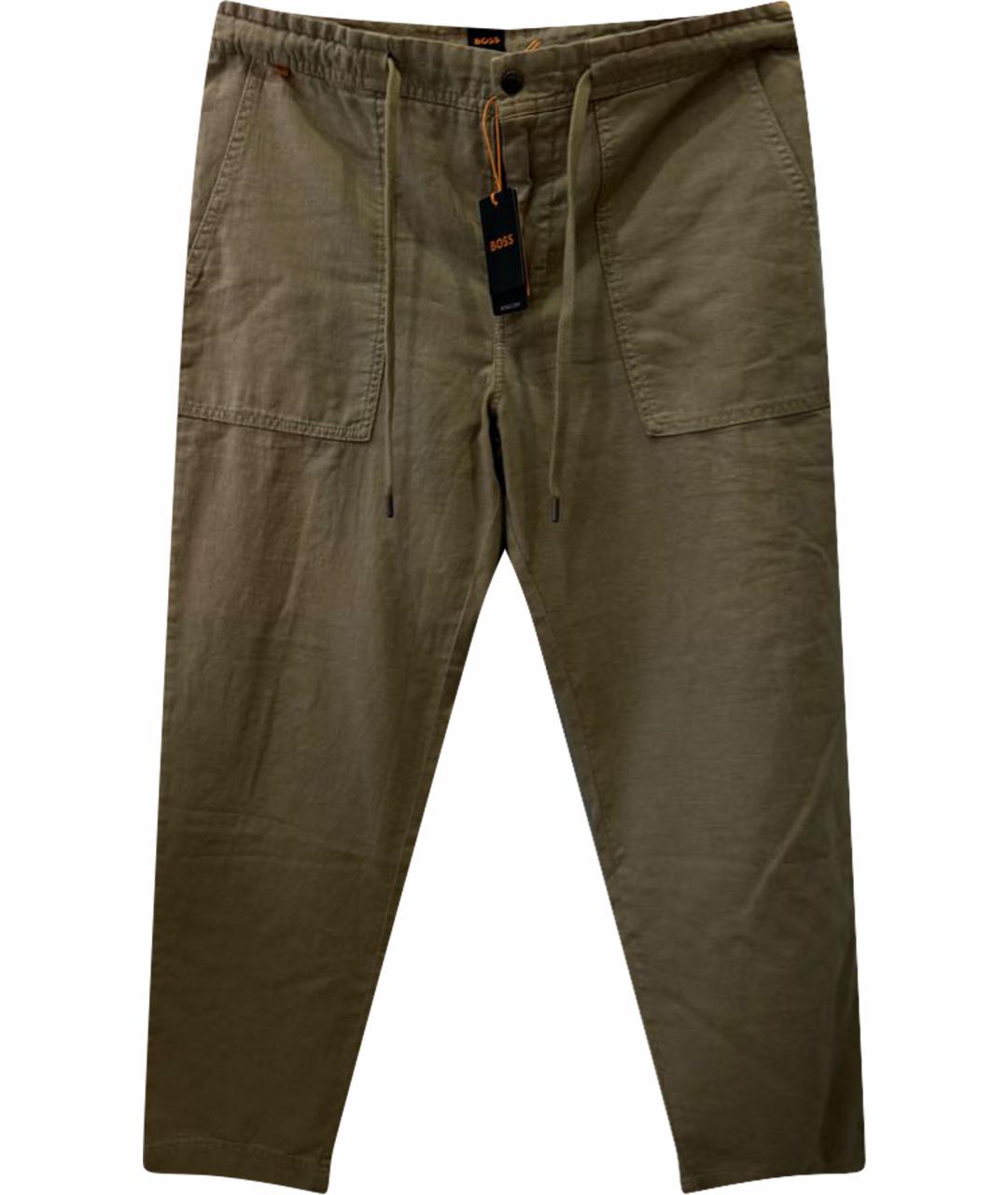 HUGO BOSS Бежевые хлопковые повседневные брюки, фото 1