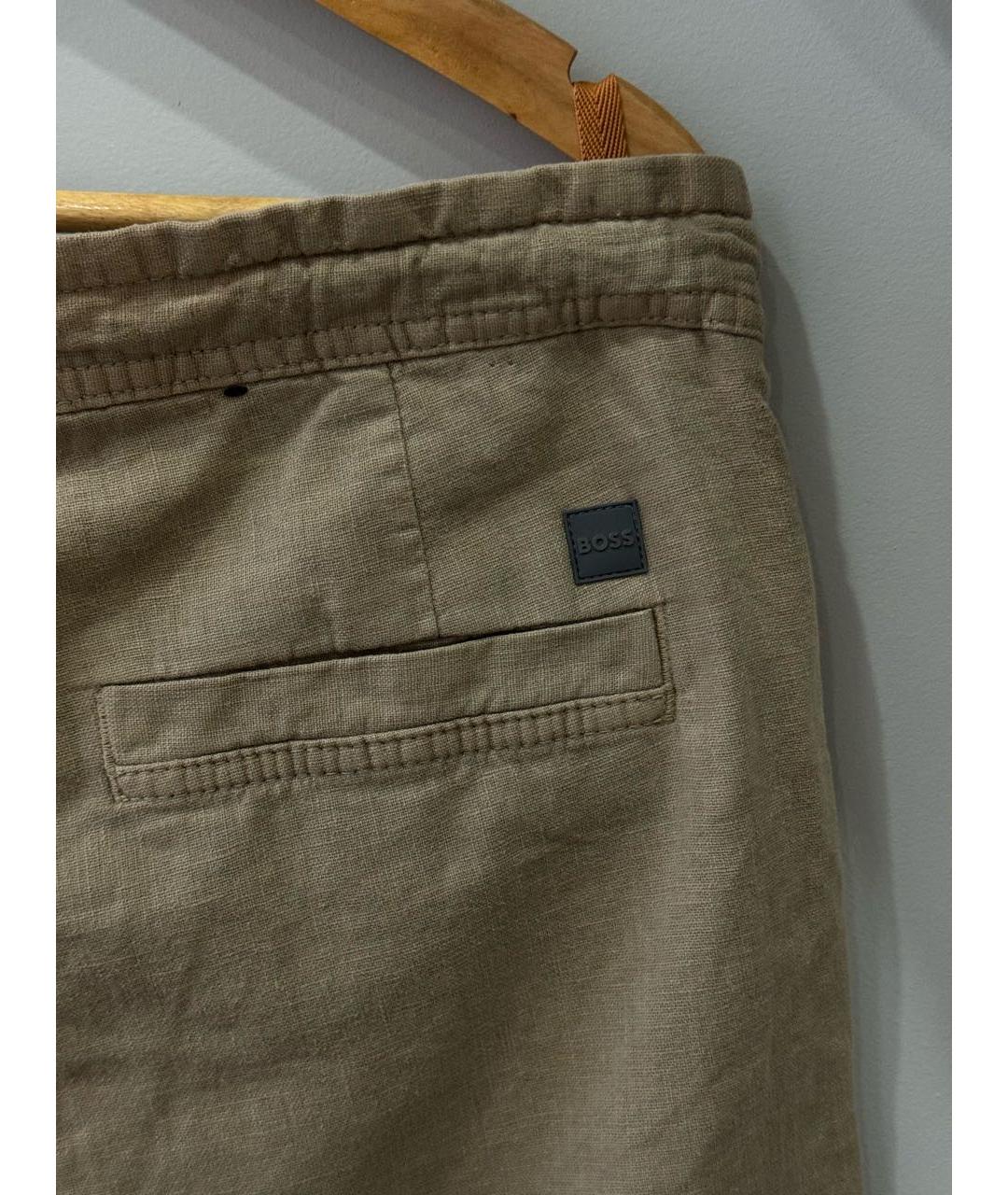 HUGO BOSS Бежевые хлопковые повседневные брюки, фото 4
