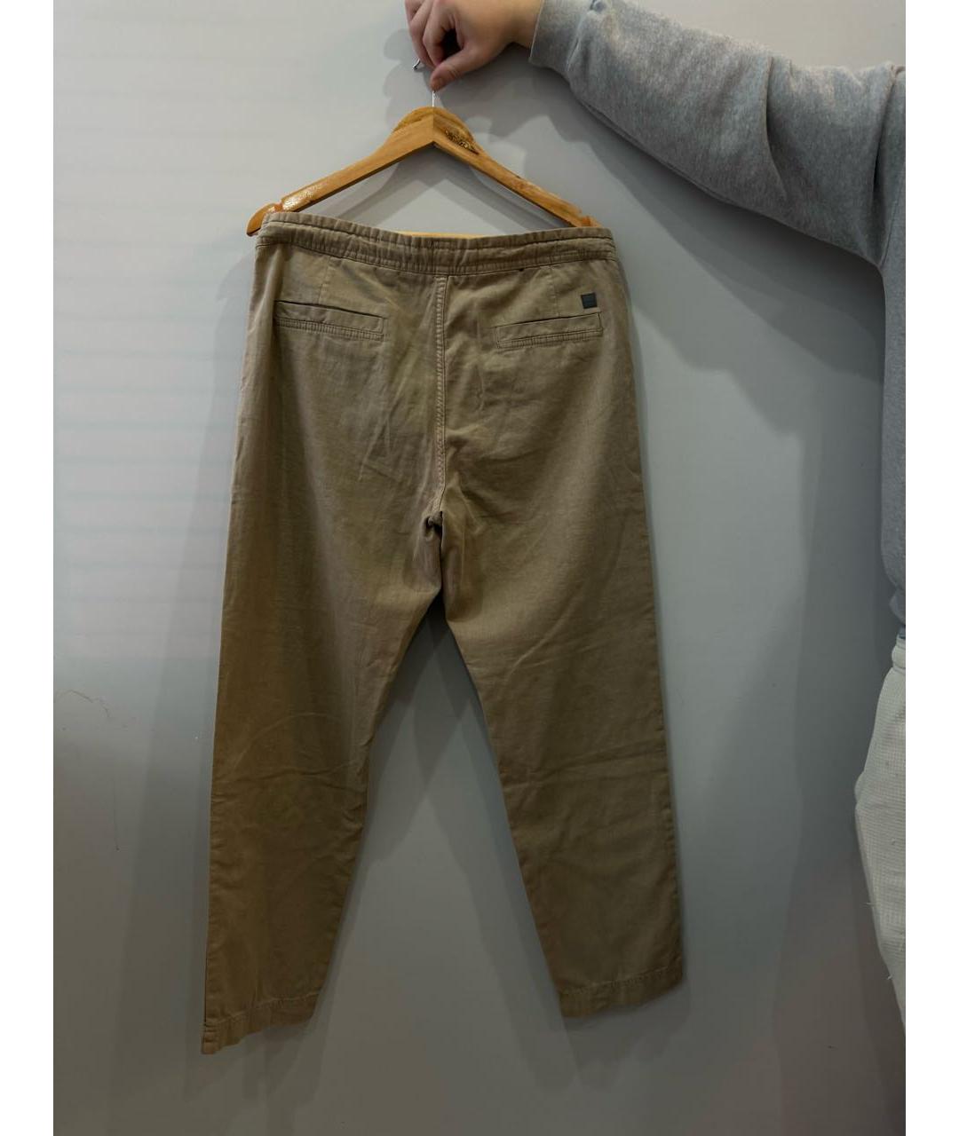 HUGO BOSS Бежевые хлопковые повседневные брюки, фото 2