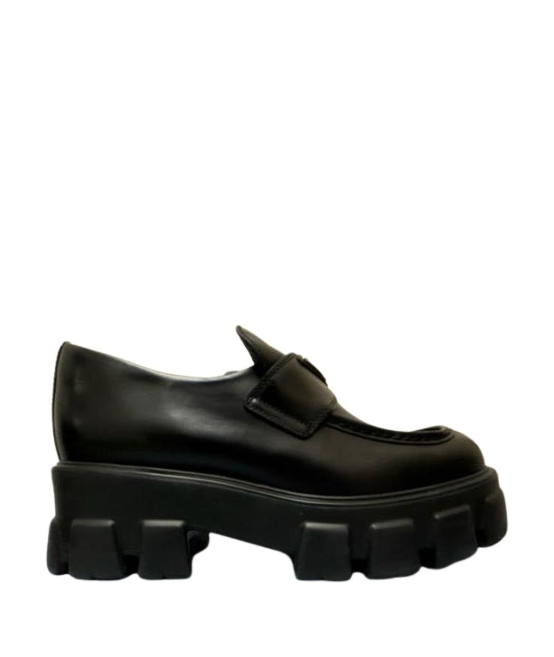 PRADA Черные кожаные лоферы, фото 1
