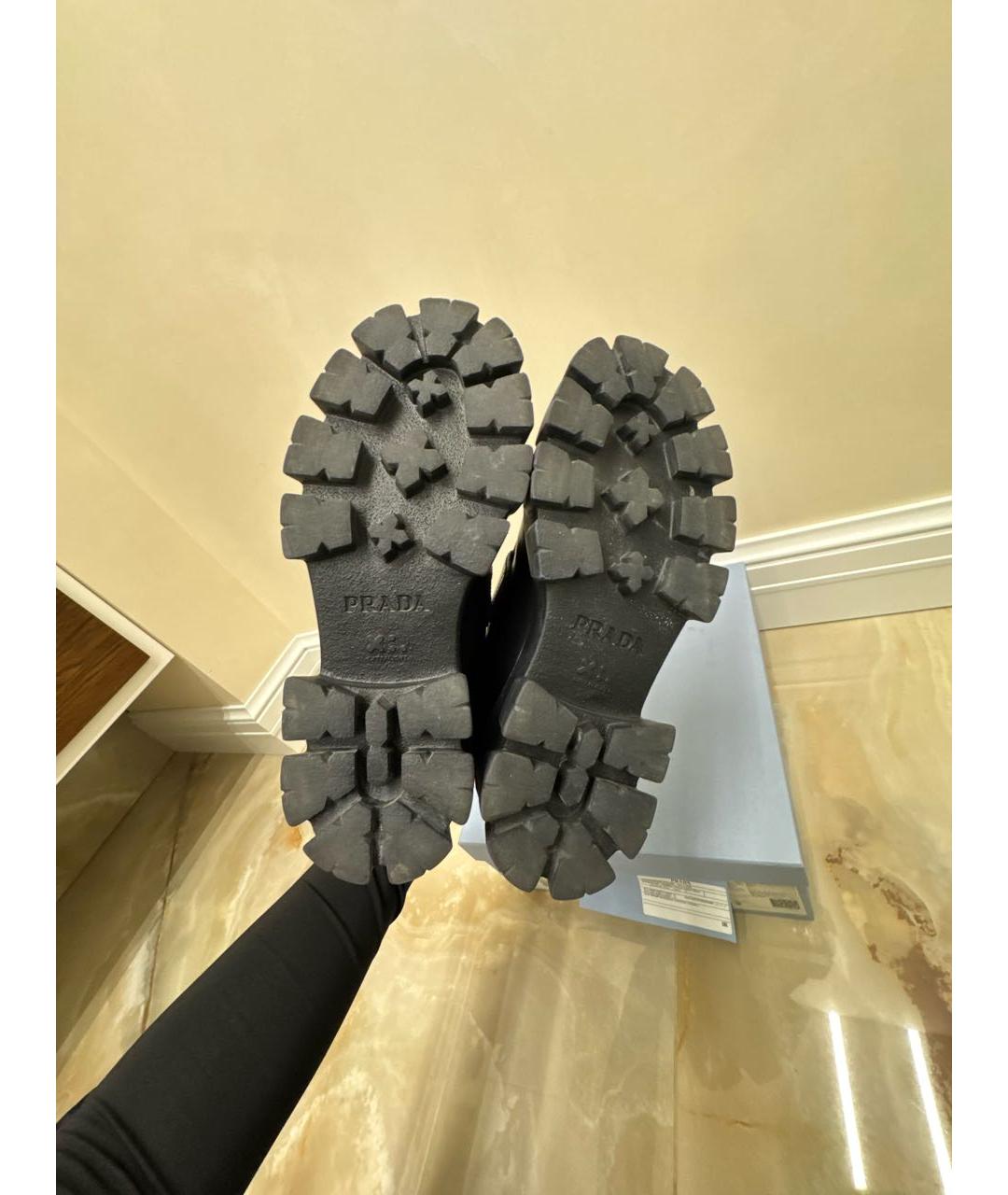 PRADA Черные кожаные лоферы, фото 5