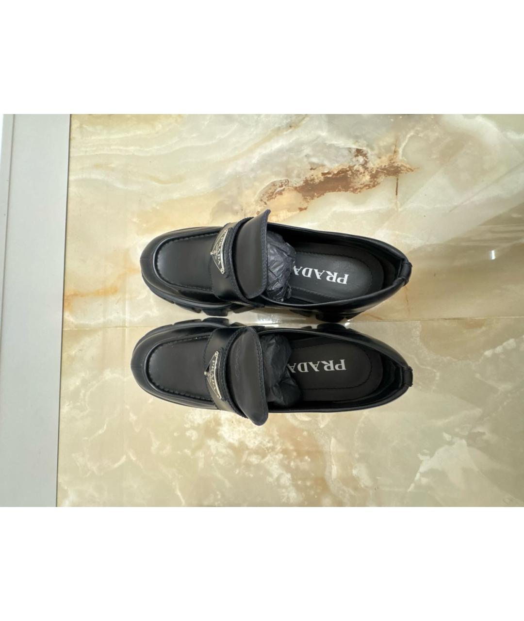 PRADA Черные кожаные лоферы, фото 3