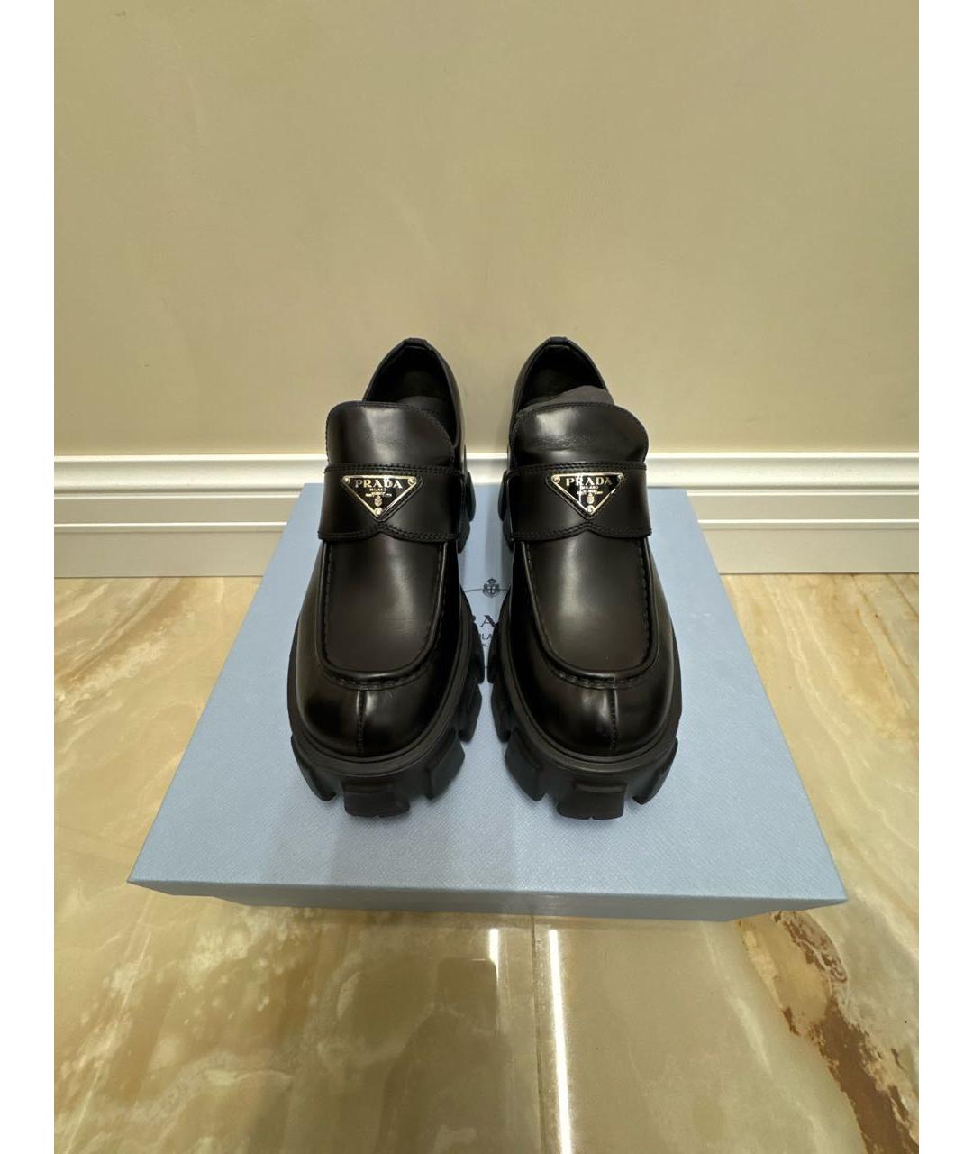 PRADA Черные кожаные лоферы, фото 2